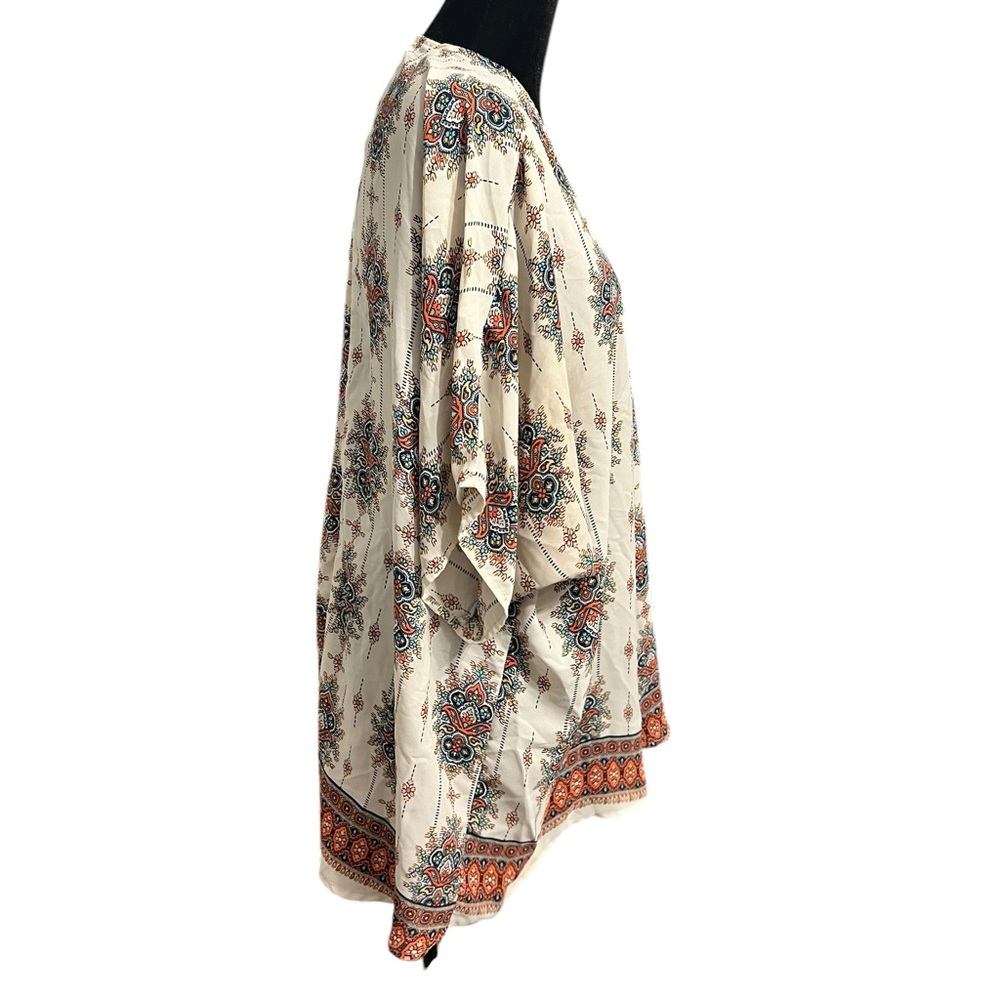 Women's Liberty Love Cardigan/Shrug 1X White Orange Floral - Picture 2 of 5